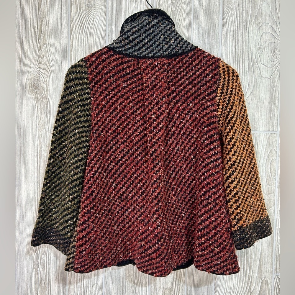 Vintage Curio Patchwork Button Front Cardigan Bla… - image 5